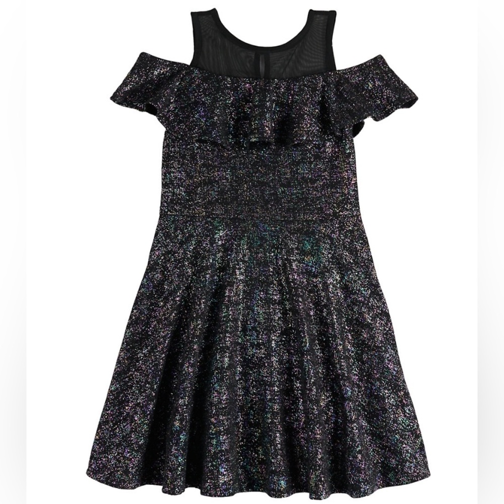 ⭐️ EUC - Disney D-Signed Descendants 3 Girls Cold Shoulder Flounce Dress Size M